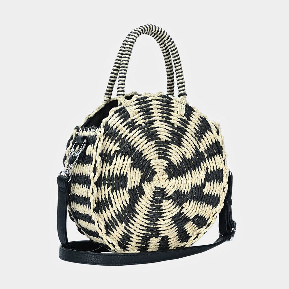 Sensibling Corp. - Venta al por mayor Bolso con asas - Mujer - Bolso bandolera redondo de paja con asa superior2