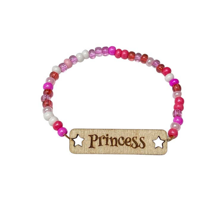 Stärka pärlstav trä ID armband prinsessa för wholesale av Sadie’s Moon