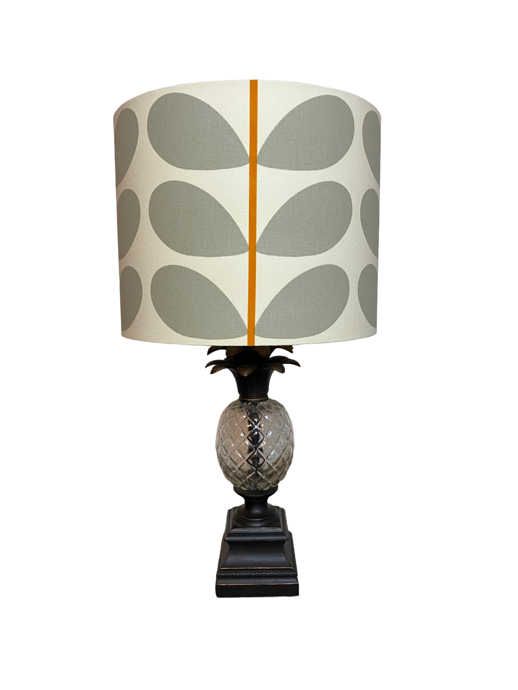 LouSeal Handmade Lampshades - Wholesale Lamp Shade - Orla Kiely Warm Gray & Orange Handmade Lampshade0