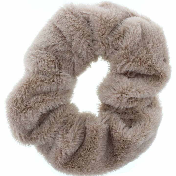 Tan Silky Fur Scrunchie Scrunchie for wholesale by Jane Marie