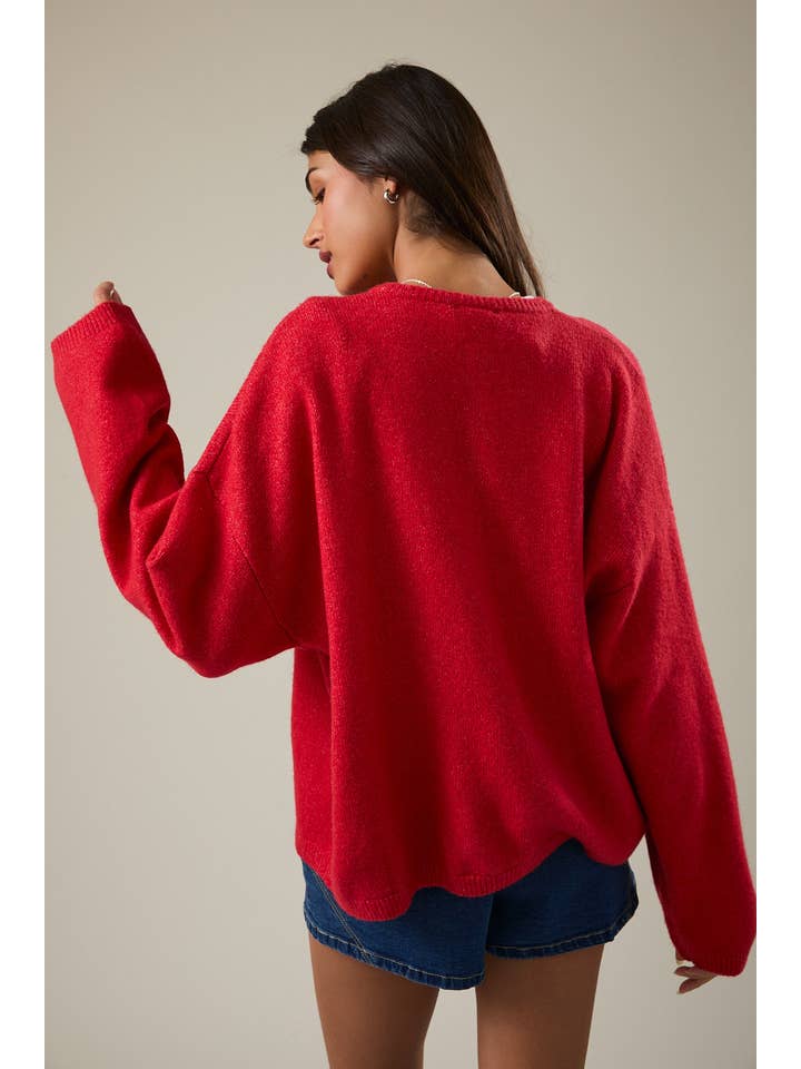 LE LIS - Wholesale Cardigan - Women's - LONG SLEEVE CREW NECK SWEATER CARDIGAN61