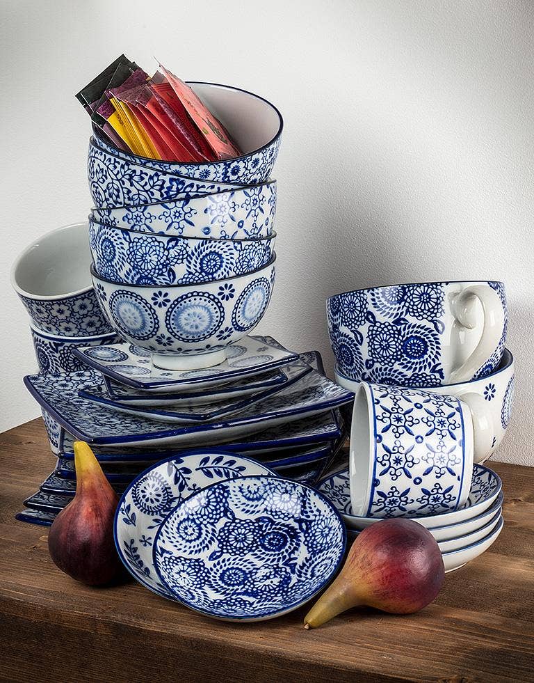 Abbott - Venta al por mayor Tazón - Cuenco de arroz azul/blanco-6Asst-4"D-14693