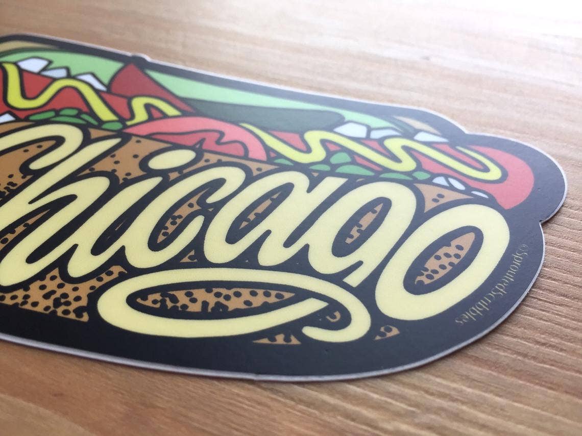 Sprouted Scribbles - Wholesale Sticker - Chicago Sticker - Hot Dog Travel Food5