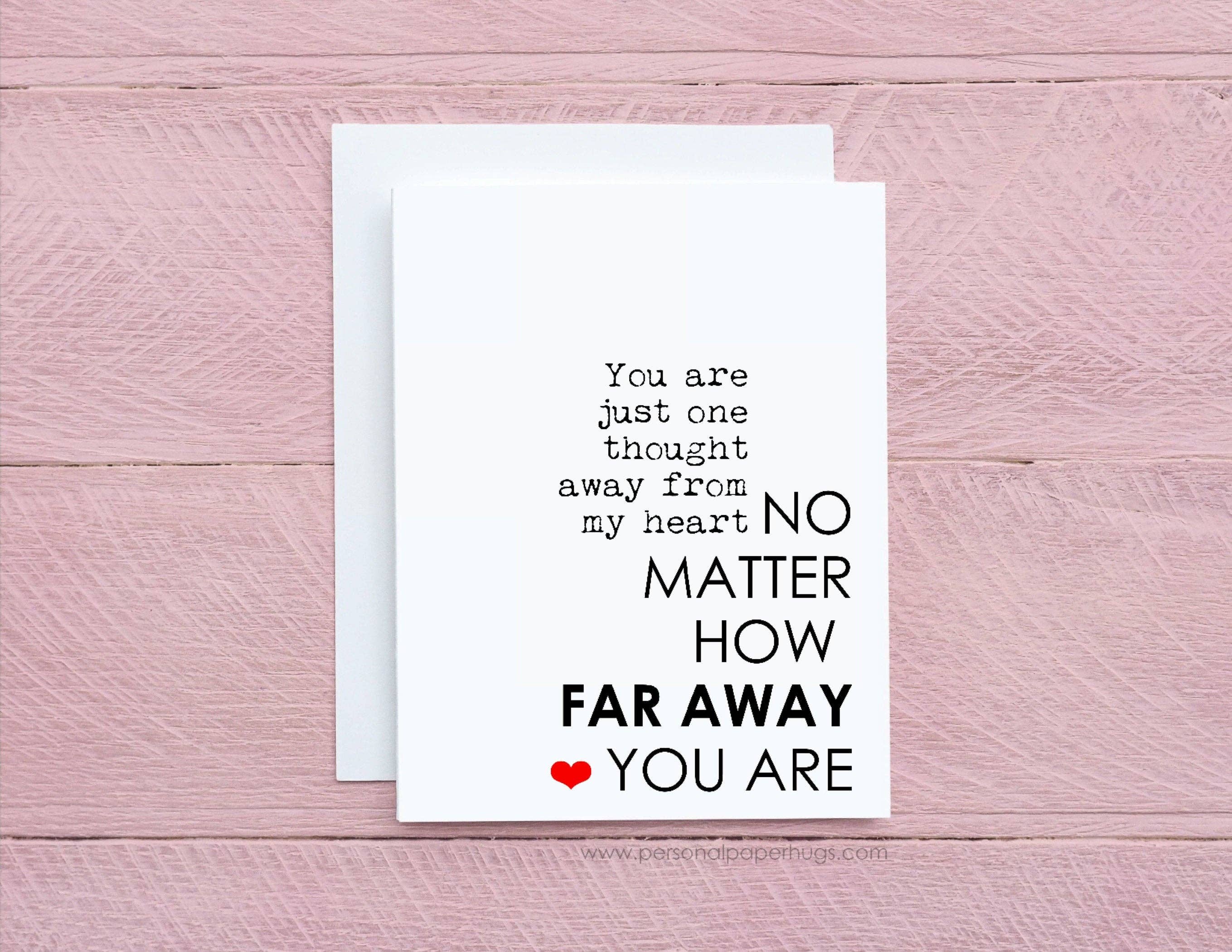 Personal Paper Hugs - Wholesale Thinking of You Card - I Miss You Card / Long Distance Relationship Card / Ldr Card / Deployment Card / Thinking of You Card / Missing You Card / Moving Away Card