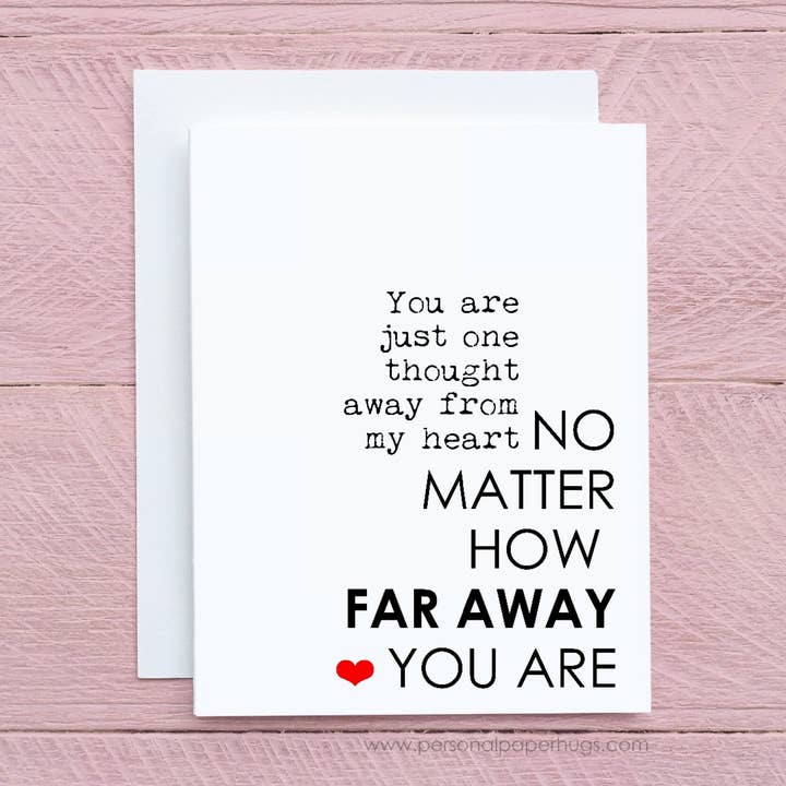 Personal Paper Hugs - Wholesale Thinking of You Card - I Miss You Card / Long Distance Relationship Card / Ldr Card / Deployment Card / Thinking of You Card / Missing You Card / Moving Away Card0