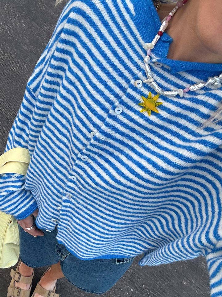 Hope & Sunshine - Vente Cardigan – femme - Cardigan en maille rayé2