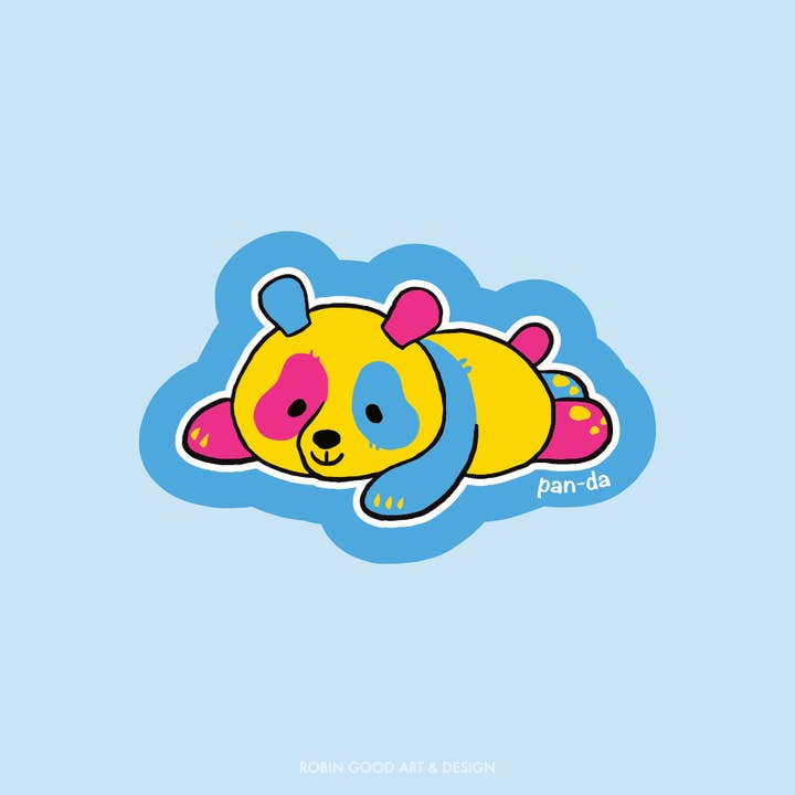 Pan-da Sticker for wholesale by Robin Good Art & Design