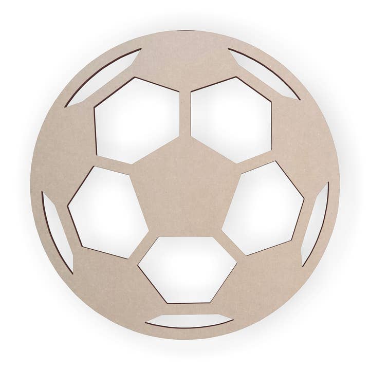 Sagoma sagomata a forma di pallone da calcio, decorazione sportiva, pallone da calcio per la vendita all'ingrosso da parte di Jess and Jessica