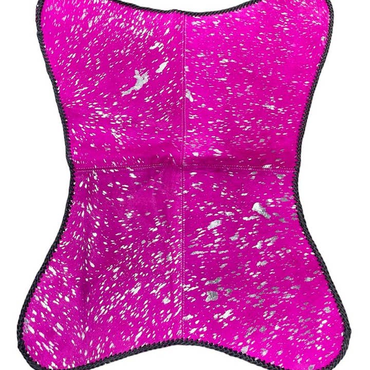 Western Linens - Wholesale Chair - Pink Acid Wash Cowhide butterfly Chair1