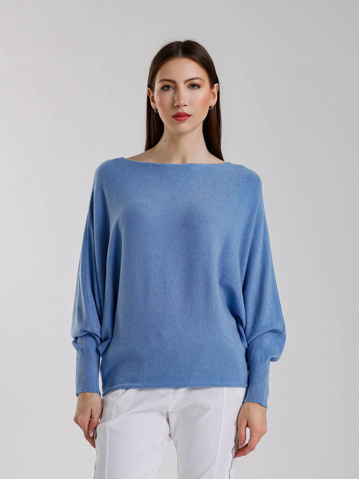 TINA Stephens Italy/Tees By Tina – Großhandel Strickpullover – Damen – Mylah Seriously Weicher Fledermaus-Pullover (BLS413)41