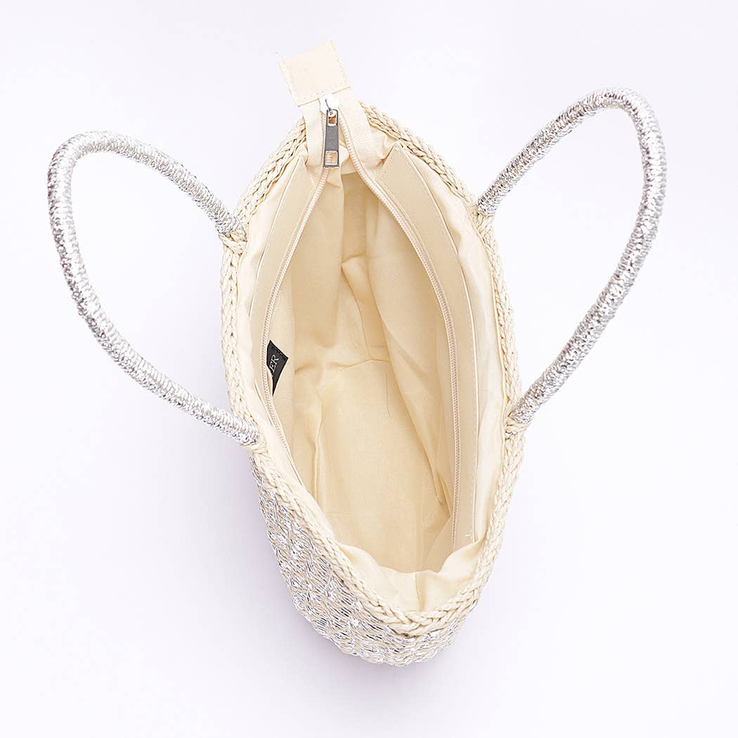 3AM BY H&D ACCESSORIES - Wholesale Beach Bag - Faux Straw Sunshine Tote4