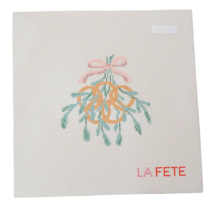 12 Days Of Christmas - Five Gold Rings Hand Painted Needlepoint Canvas for wholesale by La Fete Needlepoint