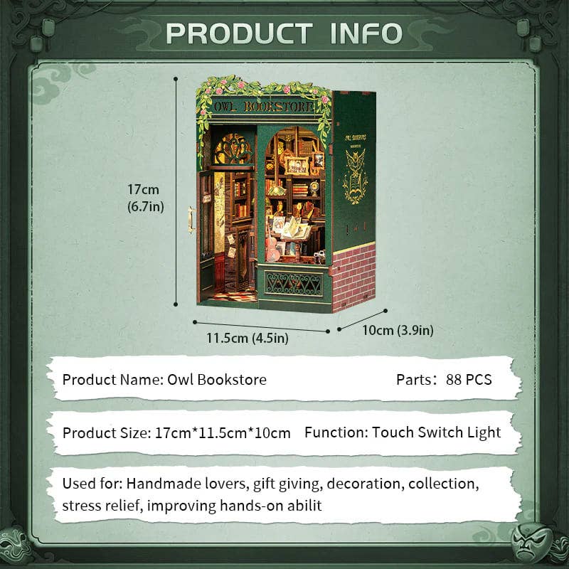 VCL CORP - Wholesale DIY Craft Kit - Owl Bookstore - Book Nook CUTEBEE5