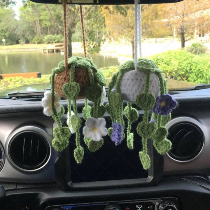 TOMOPOD LLC - Wholesale Car Decorative Charm - Unisex - Crochet Succulent Car Plant Hanging Decor, Plant Lover Gift