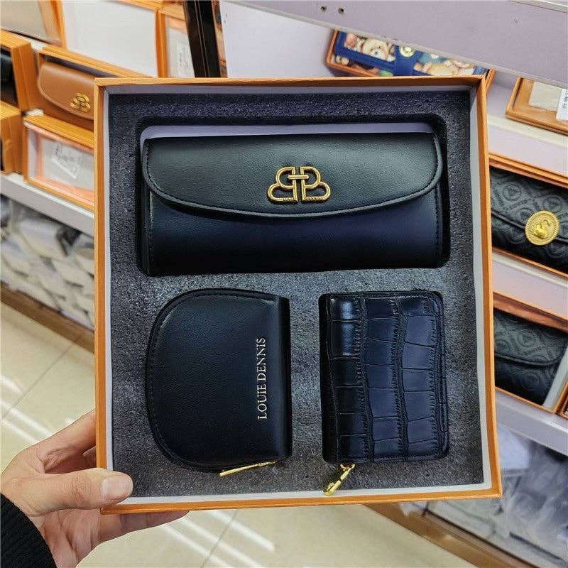 UZ Wholesale Store - Wholesale Wallet - Women's - Gift Box Set PU Wallet Card Holder Three-Piece Set5