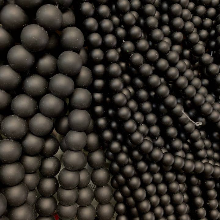 The Bead Bazaar - Wholesale Beads - Matte Black Onyx Beads, Onyx Beaded Jewelry, Black Onyx Beads, 8mm Onyx Beads, Wholesale Mala Beads, Bulk Beads For Jewelry Making, Onyx Beads