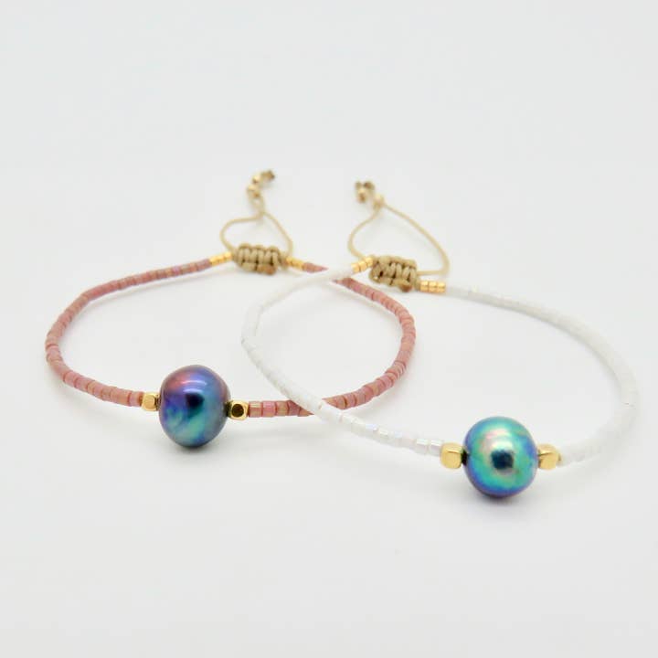 Påfugl Ferskvandsperle Armbånd - Begrænset Udgave for engroshandel hos Rosamariposa