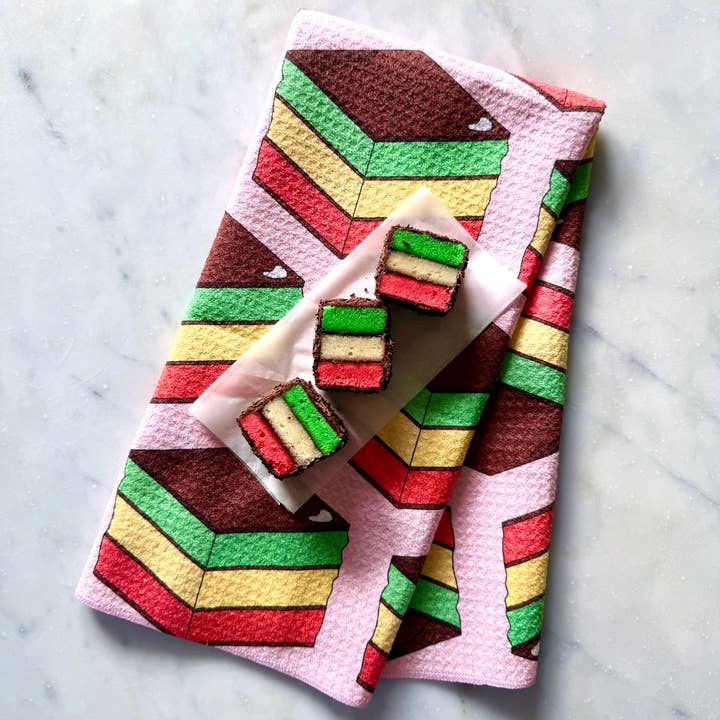 Marianna Fierro Shop - Wholesale Tea Towel - Italian Rainbow Cookie Towel2