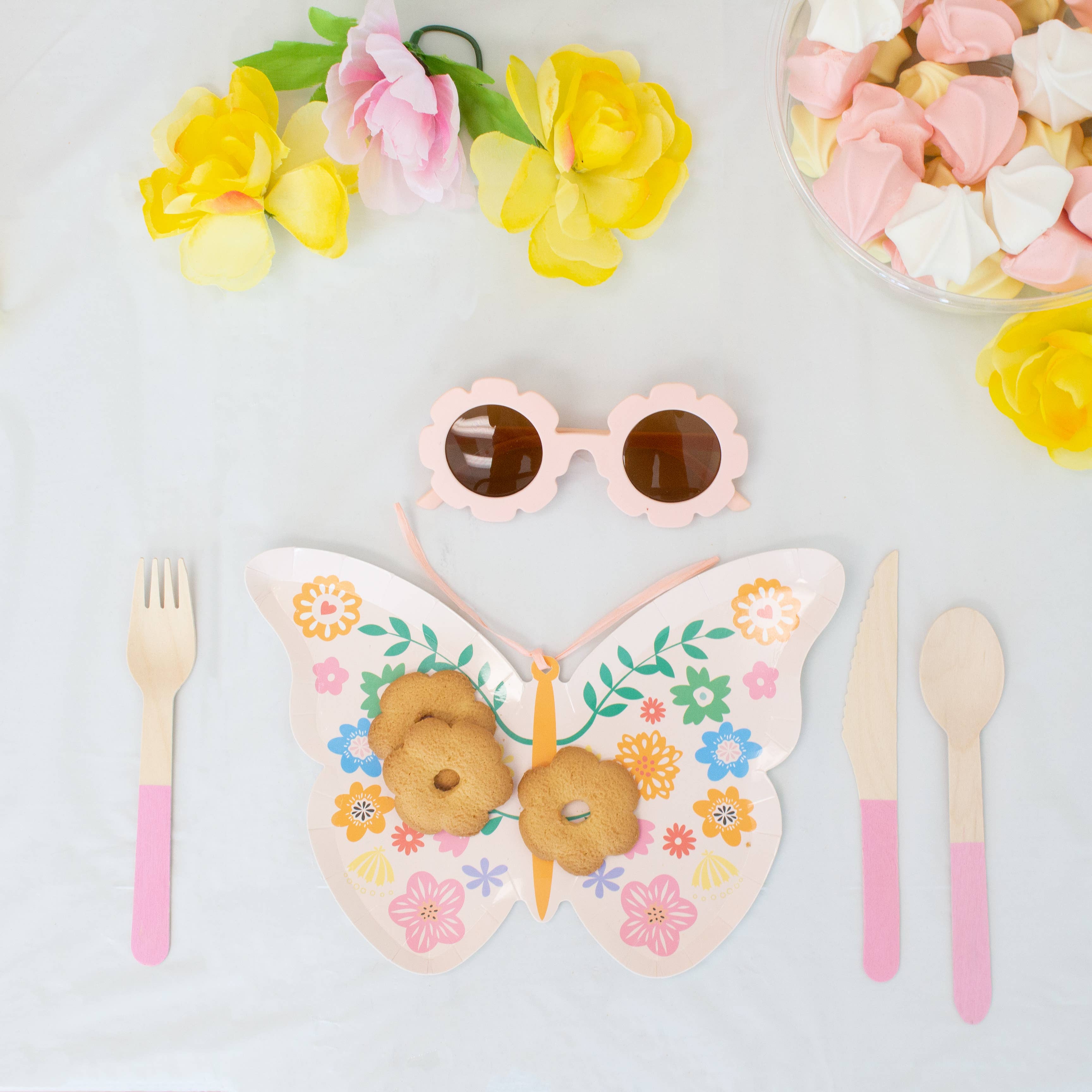 Ellie's Party Supply - Wholesale Disposable Servingware Set - Pastel Pink Wooden Utensils (Set of 24)6