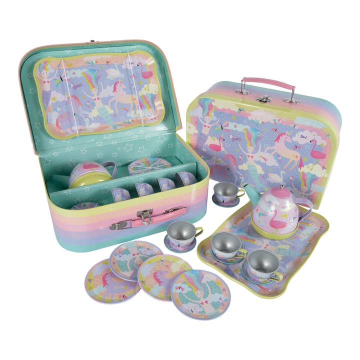 Musical Tin Tea Set 15 Piece - Fantasy for wholesale by Floss and Rock - UK/EU