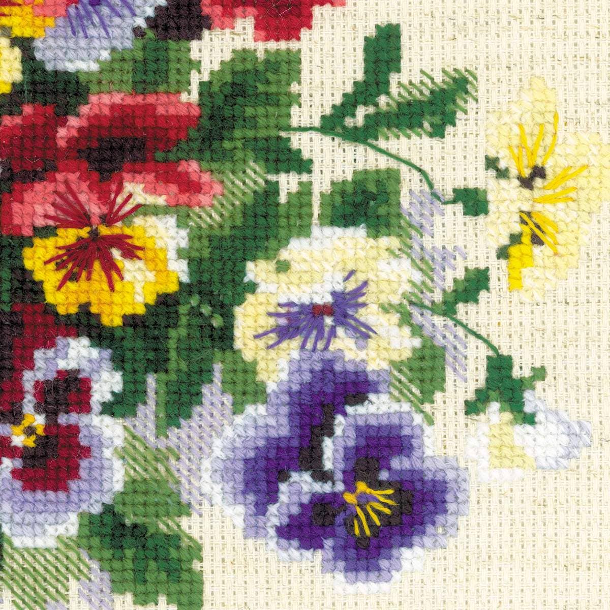 RIOLIS - Wholesale Embroidery/Cross Stitch Supplies - Cross Stitch Kit From Riolis 1516 Pansy Medley2