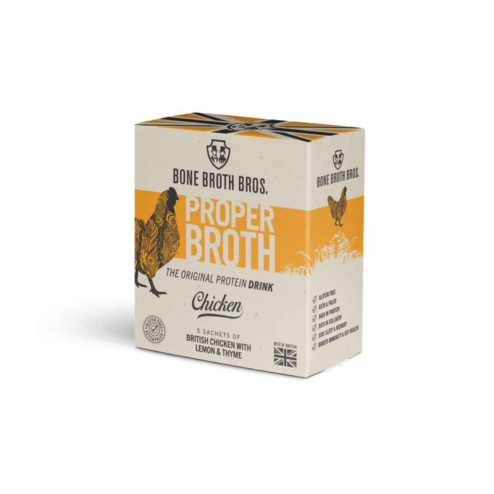 PROPER CHICKEN BROTH (5 X SACHET BOX) for wholesale by Bone Broth Brothers