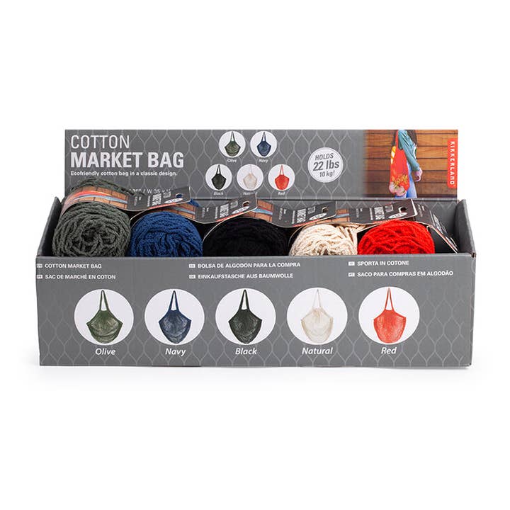 Kikkerland Design Inc - Wholesale Grocery/Shopping Bag - Cotton Market Bags