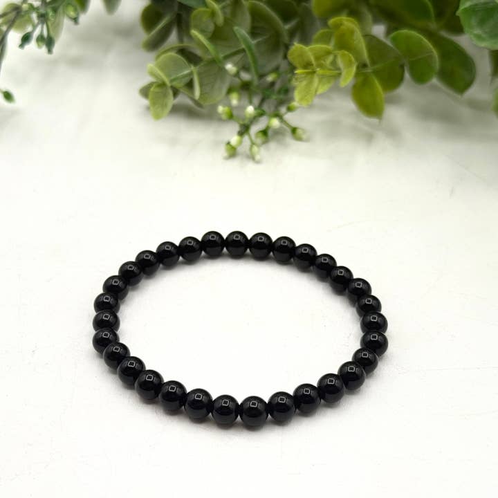 Meraki Gemstones – wholesale Beaded bracelet – Black Onyx Stretchable Bracelet 6mm 2