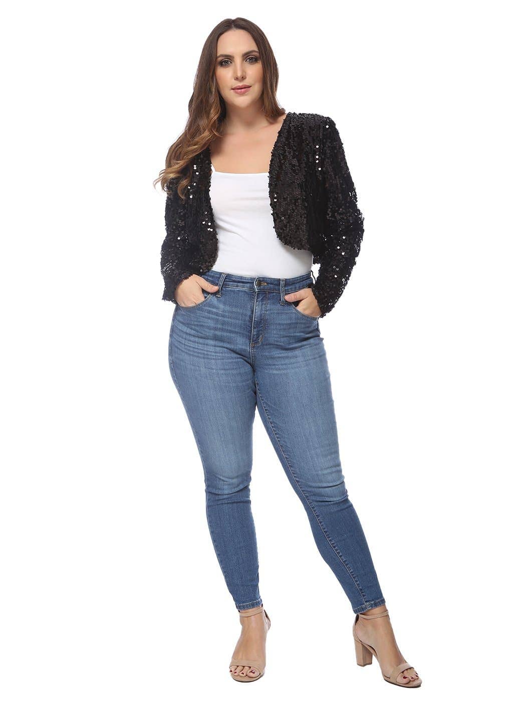 Anna Kaci Wholesale - Wholesale Jacket - Women's - Plus Size Sequin Bolero26