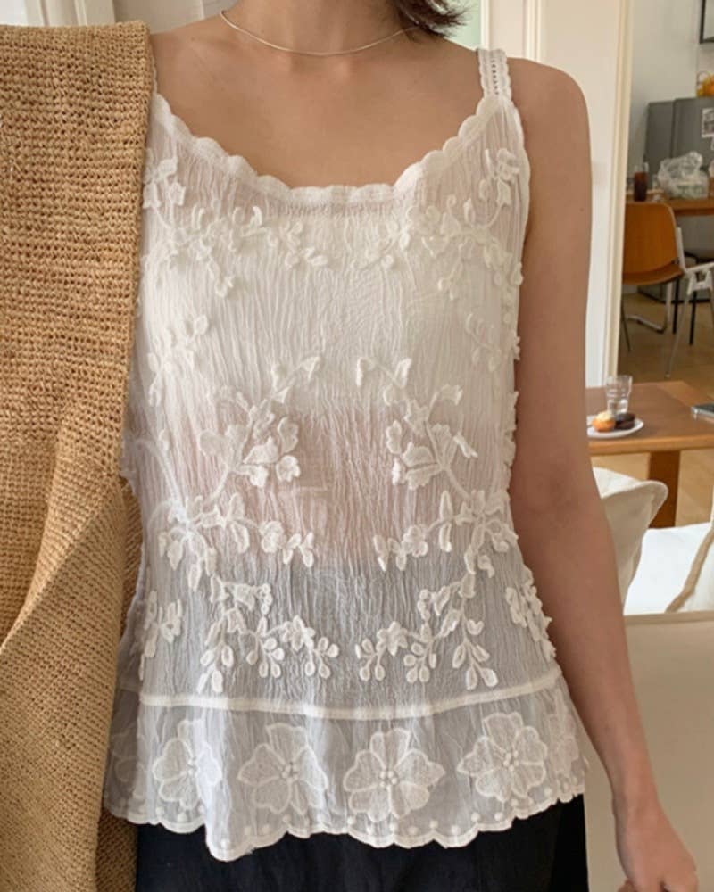 Hope & Sunshine - Wholesale Camisole - Dames - Kanten Geborduurde Jacquard Camisole10