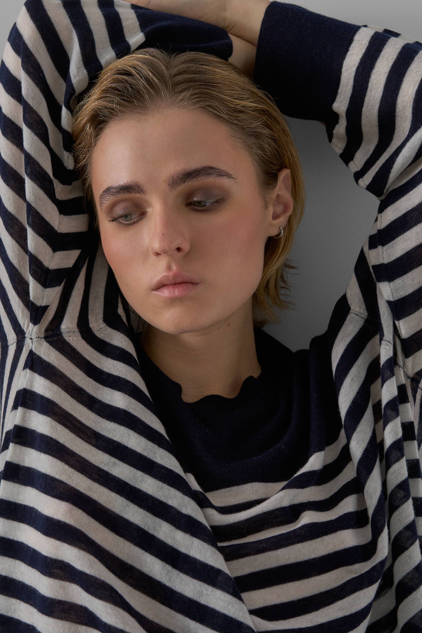 Rayure Pull oversize à maille fine ALLEGRA à rayures en vente sur Faire3