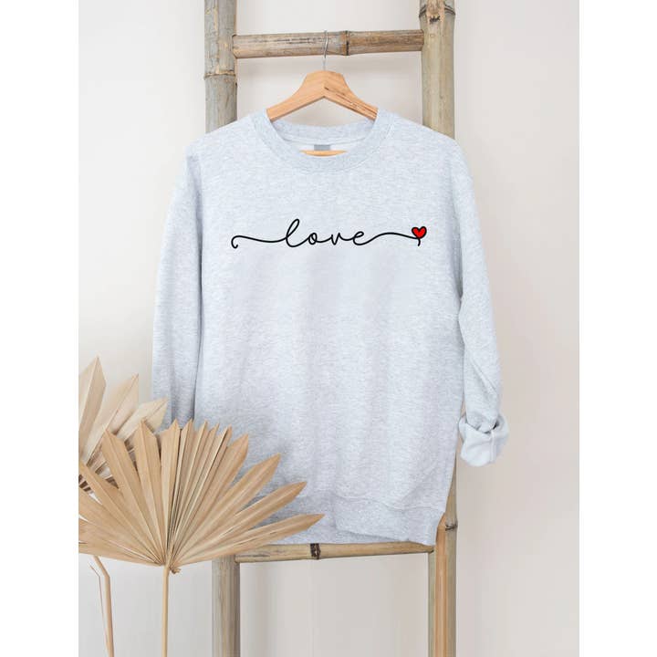 'Love' Cursive Lettering Women's Heavy Blend Sweatshirt for wholesale by PINK NABI