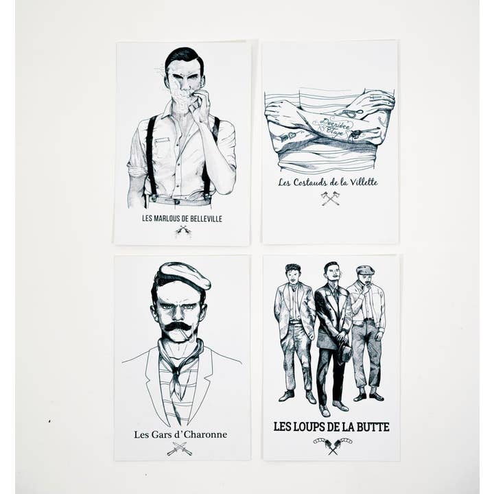 Conjunto de 4 cartões Gang por atacado de Gang de Paris
