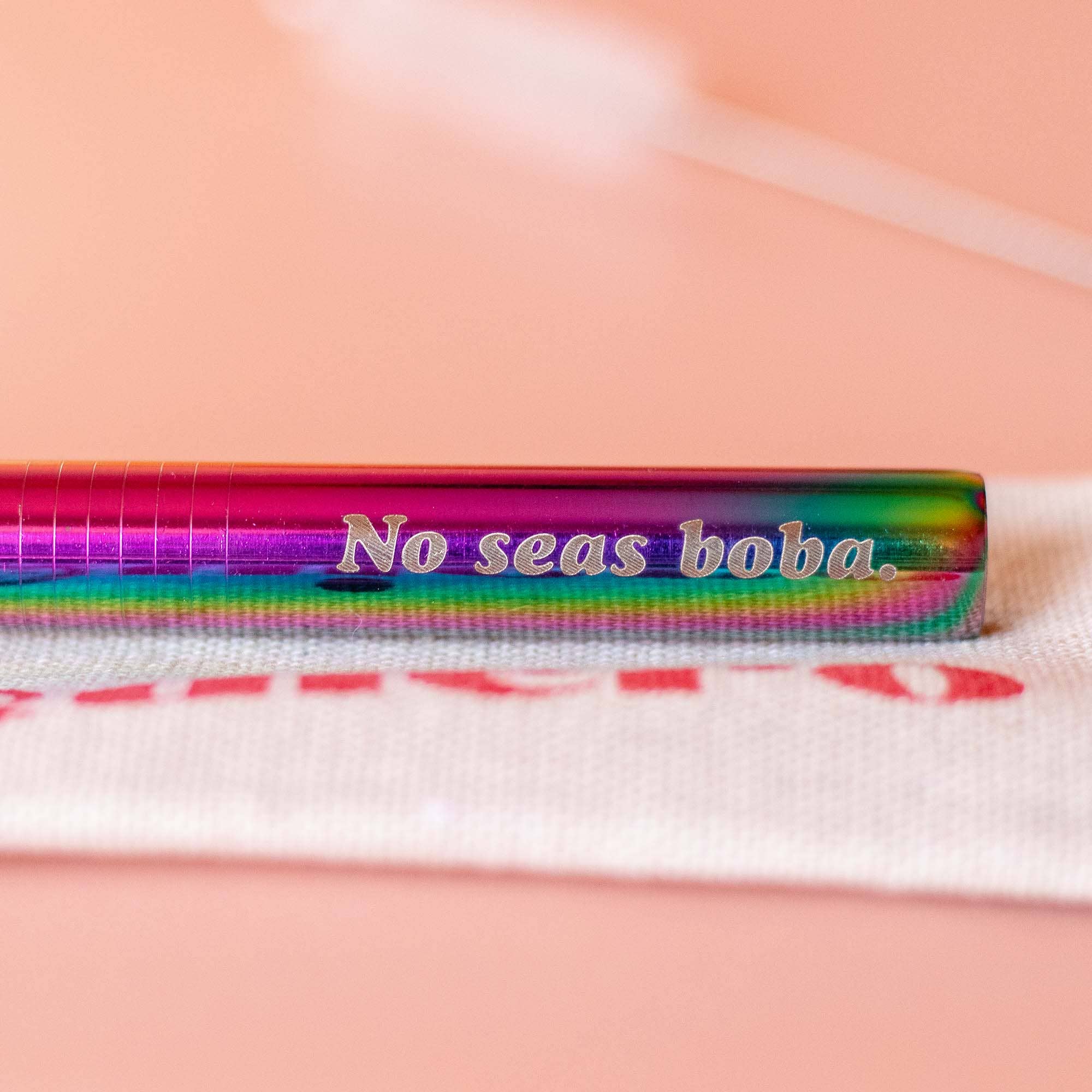 Quiero Prints - Wholesale Drinking Straw - No Seas Boba Metal Straw3