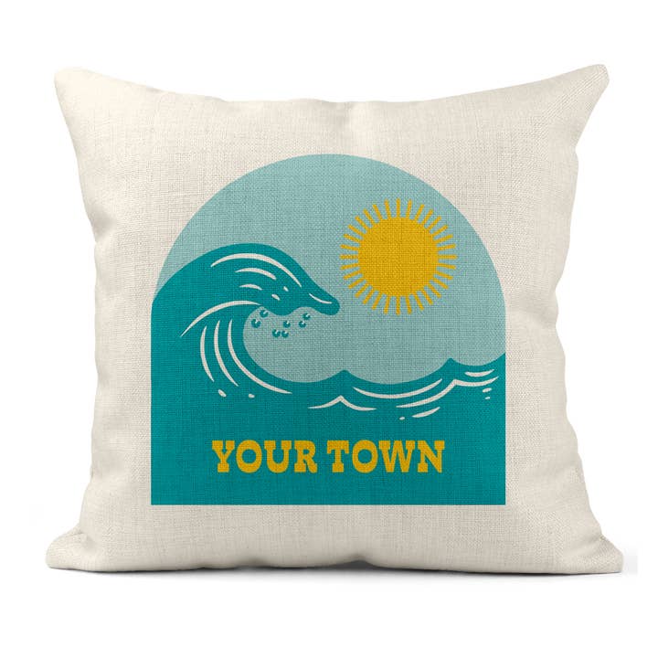 Cuscino Personalizzato Città - Design Vista Onde del Mare per la vendita all'ingrosso da parte di Rock Scissor Paper