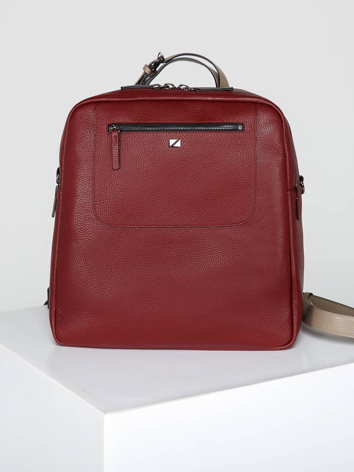 BACKPACK - bicolor col. Burgundy/Creta per la vendita all'ingrosso da parte di DANIELA ZELLI