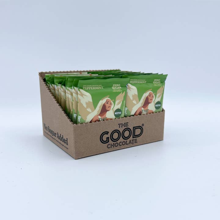 The Good Chocolate - Venta al por mayor Chocolate - Cuadrado de chocolate menta/0.4 oz