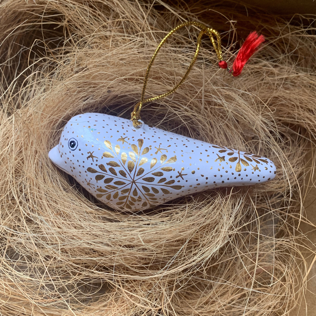 Dalit Goods Co - Venta al por mayor Adornos - Copo de Nieve de Oro Blanco de Navidad - Bola Colgante de 2 o 3"3