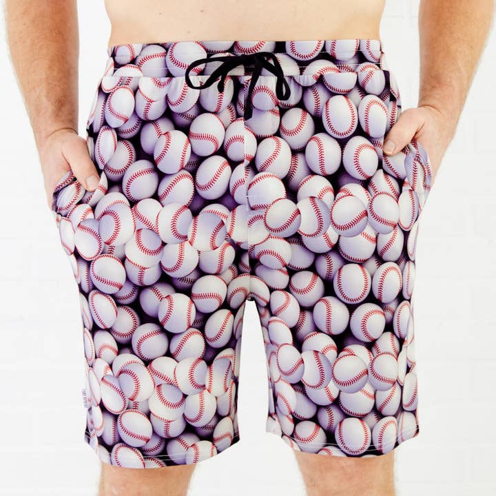 Catch Ya Later Baseball Bamboo slaapshorts voor heren voor wholesale door Dreamiere