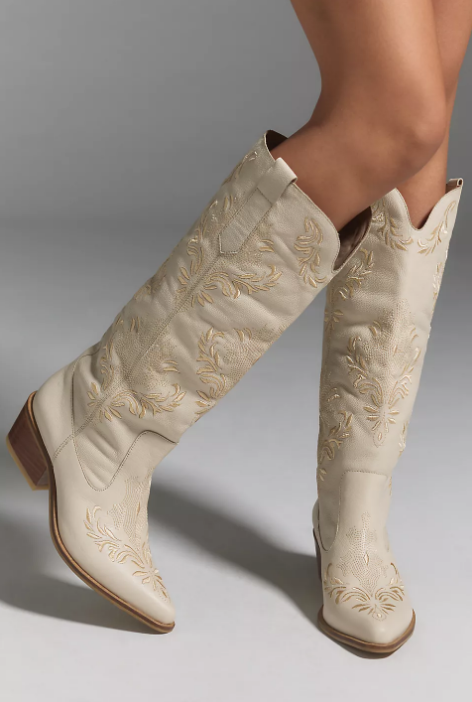 Jolene western cowboy boots in ivory leather women shoes for wholesale on Faire10