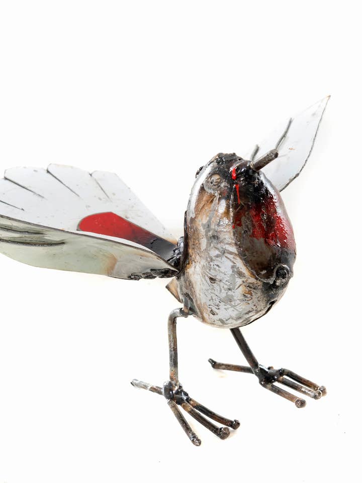 METALEN WITTE PIWAKAWA voor wholesale door Zimba-Arts