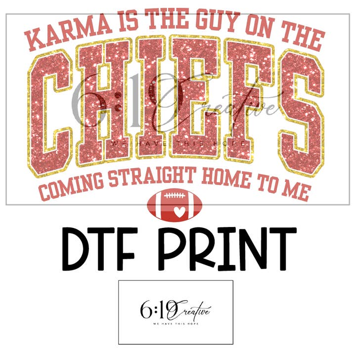 Karma is de man van The Chiefs die meteen naar me toe komt DTF Print voor wholesale door 6:19 Creative