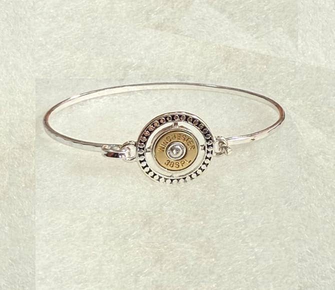 0011 PREMIERE - Venta al por mayor Brazalete - FR4263 Pulsera de Fundición de Bala de Objetivo Winchester Oro_Plata0