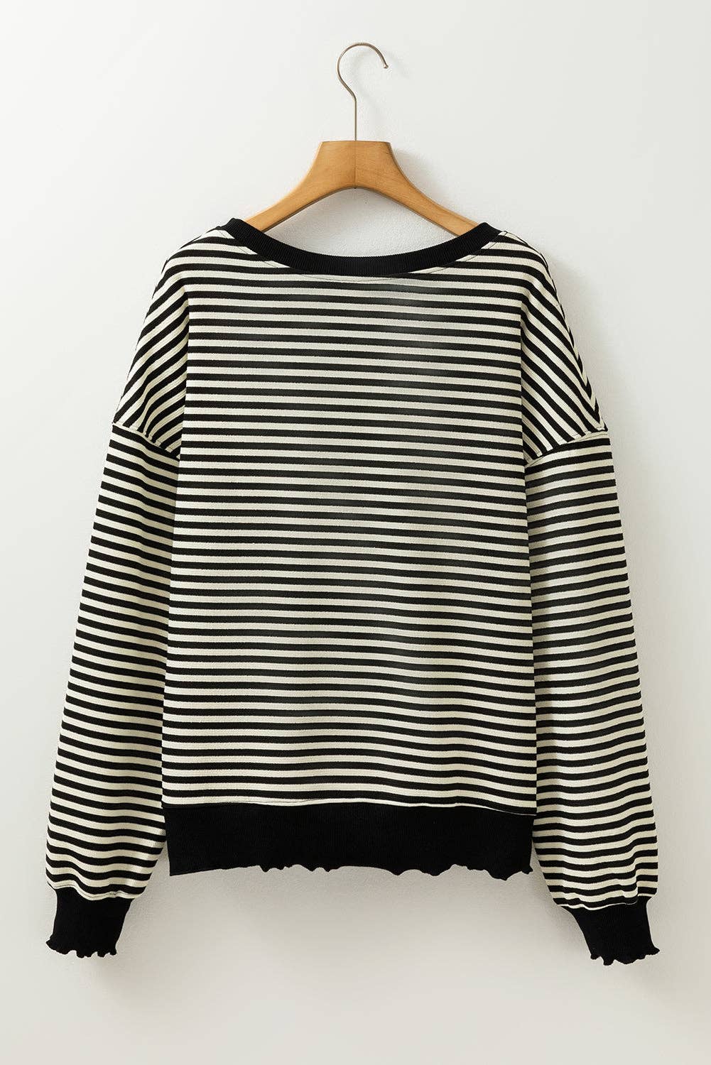 Threaded Pear - Wholesale Knit Top - Women's - Angie Stripe Loose Drop Shoulder Long Sleeve Top10