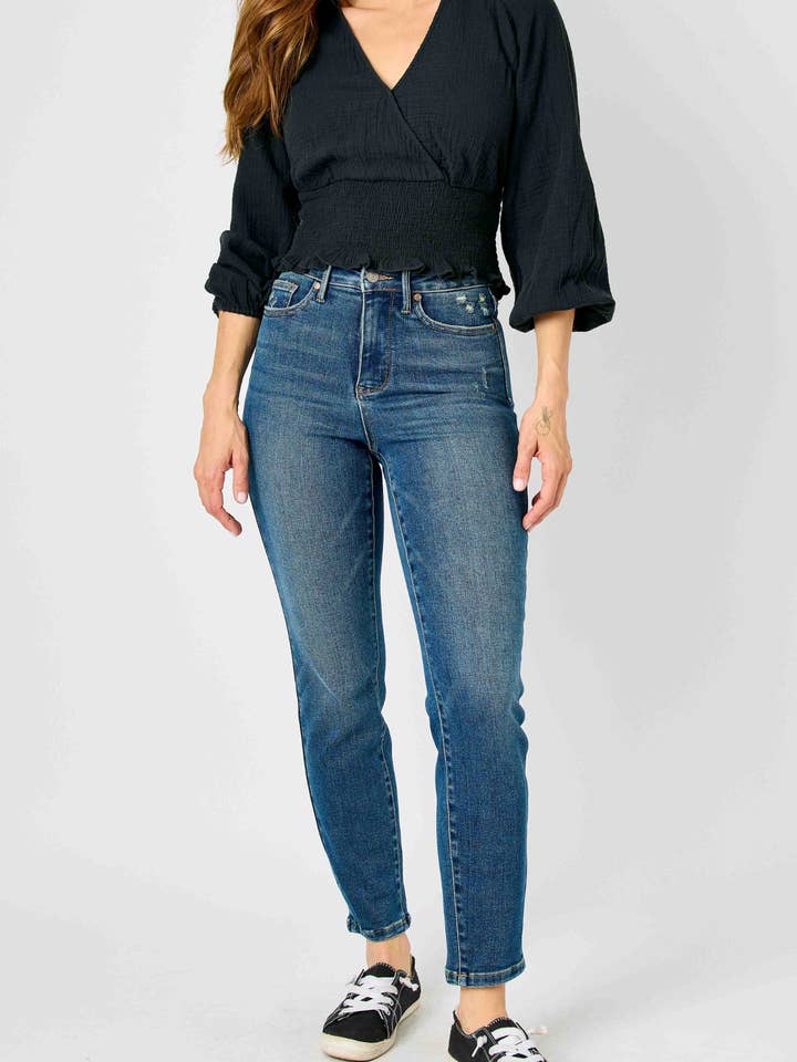 Watermelon Apparel - Wholesale Jeans - Women's - Judy Blue Dark Vintage High Waist Tummy Control Slim