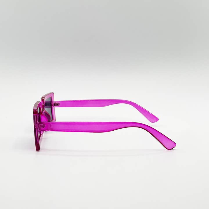 AFA COLLECTIVE – wholesale Sunglasses – Women's – Square Frame Sunglasses in Hot Pink with Black Lens3
