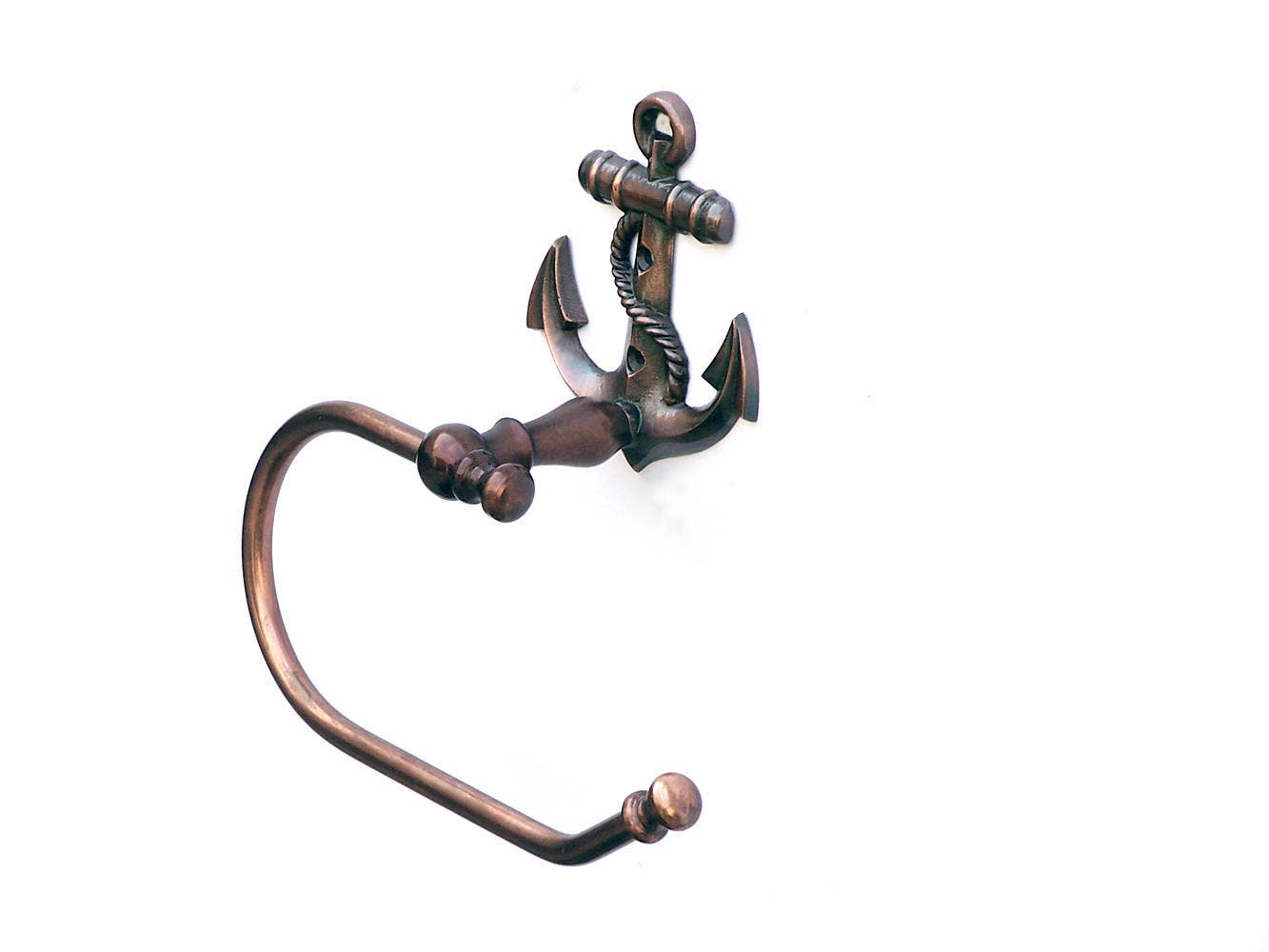 Hampton Nautical - Wholesale Towel Holder/Hanger - Antique Copper Anchor Hand Towel Holder 10"3