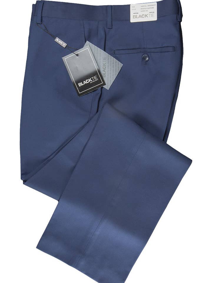 "Bradley" Sapphire Blue Luxury Wool Blend Suit Pants for wholesale by Cardi International
