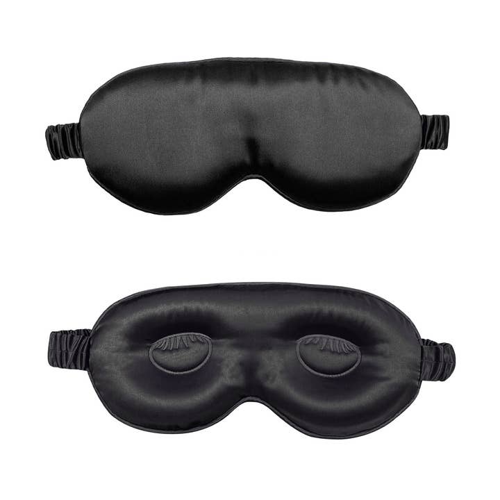 Maschera per Dormire in Seta Contour SaySilk™ 22 Momme 100% - Nero per la vendita all'ingrosso da parte di SaySilk™