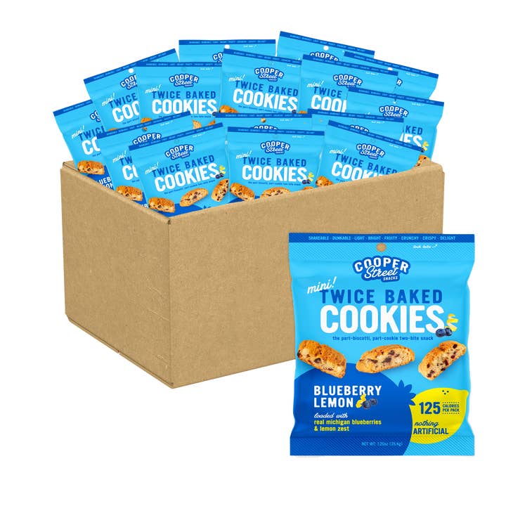 Biscuits deux fois cuits myrtille citron 1,25 oz - 48 unités pour la vente par Cooper Street